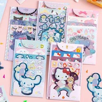 Sanrio Nálepky Nastaviť Kawaii Hello Kitty Cinnamoroll Kuromi Moje Melódie Diy Príručka Materiál Dekorácie-Nálepky Na Kancelárske Potreby Školské Su
