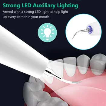 Sedem-in-one true ultrazvukový čistič zubov 3-rýchlosť svetla LED USB nabíjateľné zub čistič elektrických zub krásy nástroja