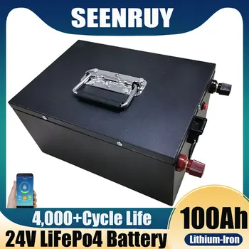 SEENRUY 24V 100Ah LiFePO4 Batérie 29.2 V Vstavané BMS Lítiová Batéria pre Solárny Systém RV Dom Trolling Motora