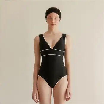 Sexy Plavky dámske Letné 2023 Nové Populárne Čierne Plavky jednodielne Trojuholník Horúci Prameň Plavky pre Natatoriums
