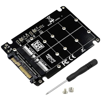 SFF-8639 NVME U. 2 NGFF M. 2 M Key & B Tlačidlo SSD Adaptér PCIE3.0 X16 GEN3 Dizajn pre 2280 2260 2242 2230 SSD