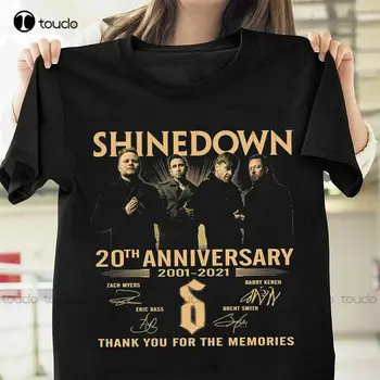 Shinedown Rocková Kapela 20. Výročie Podpisy Ventilátor Unisex Tričko S-5Xl Black Camping Tričko Bavlna Tee Košele S-5Xl Unisex
