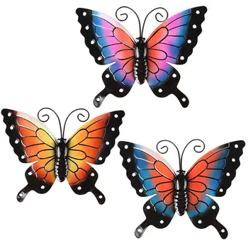 Simulácia Kovový Motýľ Figúrky Ornament Závesné Dekorácie Na Stenu Umenie Záhrada Dodávky Krytý Vonkajší X Izba, Obývacia Izba Spálňa Darček