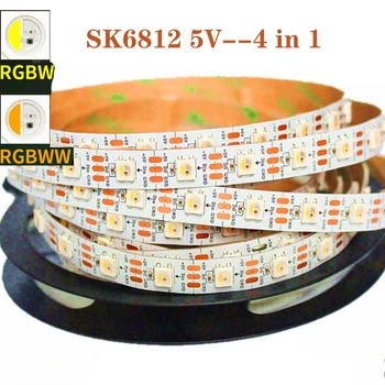 SK6812 Lampa Pásky Smart Svetlá 60leds/m adresný RGBW RGBWW 4 farby v 1 LED Pás SMD 5050