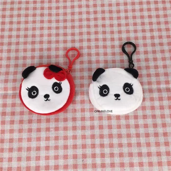 Sladké 2Colors - Nový Malý Panda Plyšové Mince Kabelku , Mini 7 cm tlačidlo hook mince peňaženky , Vrecko na mince taška Puzdro