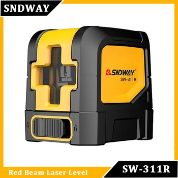 SNDWAY SW 311R Laser Úroveň 2 Červené Riadky Svetelný Lúč Profesionálne Vertikálne Horizontálne Kríž, Nástroj Čiara Samo Nivelačný prístroj