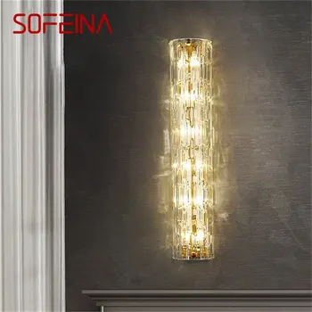 SOFEINA Postmoderných Crystal Nástenné Svietidlá Gold Luxusné LED Svietidlo Mosadz Moderné Spálne Zariadenia Sconces Dekorácie