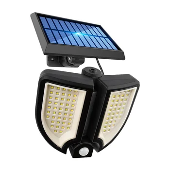 Solárne Osvetlenie Vonkajšie Diaľkové Ovládanie, Pohybový Senzor, Auto Súmraku Do Úsvitu, Nastaviteľné 90LED Solárne Bezpečnostné Flood Light