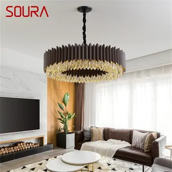 SOURA Black Luster Lampy Svietidlá Postmoderných Luxusné Prívesok Svetlo Domov LED Dekoratívne pre život Jedáleň