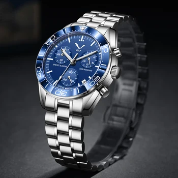 SPECHT&SOHNE Rýchle 007 Pánske Hodinky 2023 Top Značky Japonsko VK Quartz náramkové hodinky Multifunkčné Modrá Hodiny Relogio Masculino