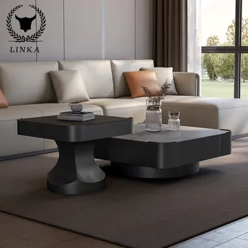 Svetlo luxusný konferenčný stolík malý byt taliansky veľkosť kolo dizajnér jednoduchý moderný prírodný mramor konferenčný stolík