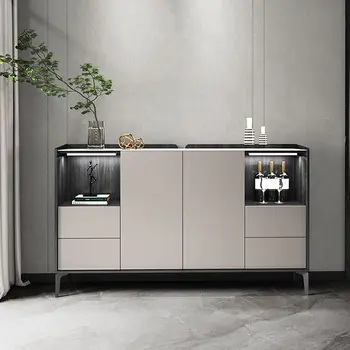 Taliansky moderné svetlo luxusné rock stravovanie stravovanie kabinetu, víno kabinet, integrované nástenné skrinka na odkladanie vecí, minimalistický kuchyňa, malé