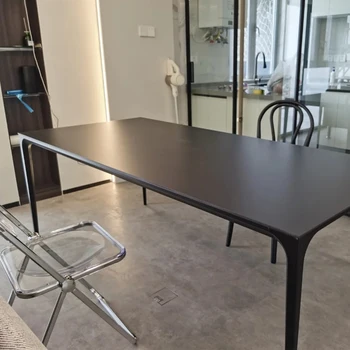 Taliansky štýl pure black rock doska stola Deli Fung domácnosti veľmi jednoduchý ľahký luxusné Nordic hliníkovej zliatiny tabuľka