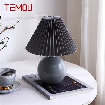 TEMOU Čierna Stolové Lampy, Tvorivé Keramické LED Jednoduchý Stôl Svetlo pre Domáce Dekorácie