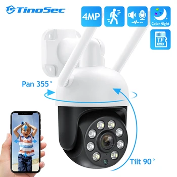 TinoSec HD 4MP PTZ WiFi IP Kamera, Vonkajšie Smart AI Speed Dome Bezdrôtové Kamery Ľudských Zistené Auto Tracking obojsmerné Audio Nahrávanie