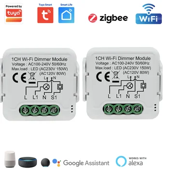 Tuya Smart Wifi, ZigBee Stmievač Modul Mini Dimmer Prepínač Inteligentné Relé Breaker 2 Spôsob Kontroly Práce s Tuya Inteligentný Život Alexa Google