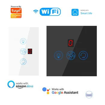 TUYA WIFI Bluetooth Ventilátor Light Switch NÁS EÚ Touch Smart Switch, Smart Home Pracuje S Inteligentného Života Aplikáciu Cez Alexa Domovská stránka Google Echo