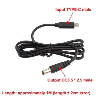 Typ-C, USB DC Power Line 12V 3A USB Konvertor Router, Adaptér Kábel 2.5x5.5mm Konektor