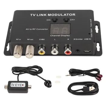 UHF Modulátor TV Link Modulátor 471.25‑885.25 MHz Podpora PAL NTSC AV na VF Konvertor IR rozširovacie zariadenie s IR Vrátiť