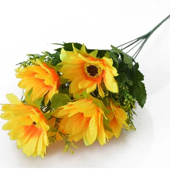 Umelé Kvety Slnečnice Svadobné Domov Jeseň Dekorácia Vysokej Kvality Veľké Kytice Falošné Luxusné Kvetinové Aranžmán Bulk