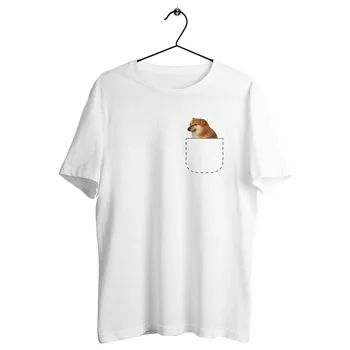 Unisex Muži Ženy T Shirt Cheems Vo Vrecku Doge Zábavné Umelecké Diela Vytlačené Čaj
