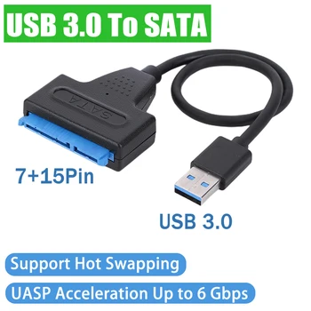 USB 3.0 / 2.0 / SATA Kábel pre 2.5 Palcový Externý HDD SSD Pevný Disk SATA 3 22 Kolíkový Adaptér USB 3.0 na Sata III Kábel Až 6 Gbp