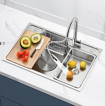 Veľké Jeden Slot Nerezové Kuchynské Drezy Multifunkčné Umývadlo Nano Domácnosti Umývanie Drezy Kuchynské Doplnky