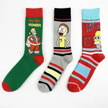 Vianočné Fantázie Pruhované Ponožky Pre Mužov Zábavné Anime, Komiksu, Žien A Mužov Ponožky Skateboard Fashion Street Športové Ponožky