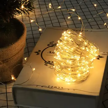 Vianočné LED Rozprávkových Svetiel String USB Vlkovcový Svetlo Obývacia Izba, Spálňa Vonkajšie Záhradné Svetlo String Holiday Party Dekorácie