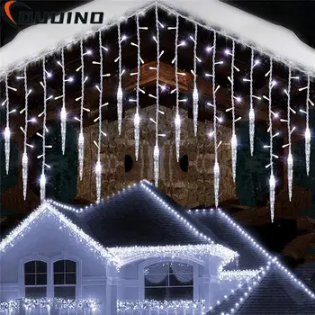 Vianočné Vlkovcový LED Cencúľ Víla Opony Svetlo Vodopád Dom Nový Rok Halloween Záhrada, Terasa, Dekorácie 8 Režimov Dekorácie