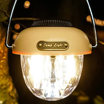 Vintage LED Camping Prenosné Svietidlo Vonkajšie Atmosféru Svetla Typ-C, USB Nabíjateľné pre pešiu Turistiku Núdzové Záhrada, Veranda