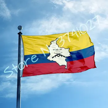 vlastné 90x150cm hobby polyester vlajka vlajka Kolumbie s pištoľou Vlajka