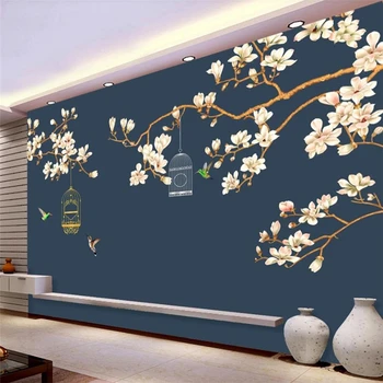 Vlastné tapetu 3d nástenná maľba ručne maľované Čínsky palác pero a kvetinové pozadie stenu papiere domova nástenná maľba 3d abstraktných de parede