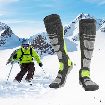 Vlna Turistika Dlho Teplé Ponožky Pribrala Zime Tepelné Turistika Ponožky Šok Absorpcie Lyžiarske Snowboarding Ponožky pre Šport Príslušenstvo