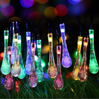 Vodné Kvapôčky String Svetlá Vonkajšie Záhradné Dekor Strom Bublina Svetlo pre Halloween Party Vianočné Altánok Dekorácie Slnečné Svetlo