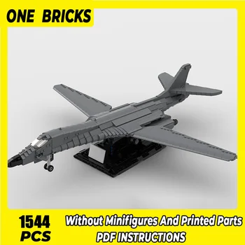 Vojenský Rad Moc Stavebné Bloky 1:72 Rozsahu B-1B Lancer Bombardér Modelu Technológie Tehla DIY Montáž Lietadla Hračky Dieťa Detí