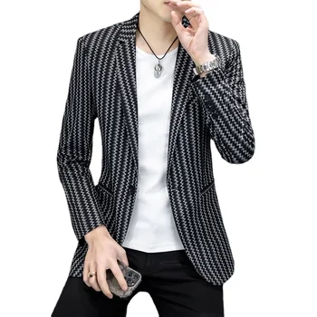 Vysoko Kvalitné Sako pánske Singel svojim Vlna Business Elegantné Módne Bežné Gentleman Slim Sako Vlnený Kabát C94