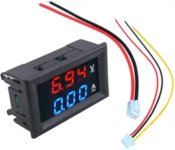 Vysoká kvalita DC 100V 10A voltmeter ammeter modrá + červená LED amp meter Ampér napätie Dvojitý digitálny displej voltmeter