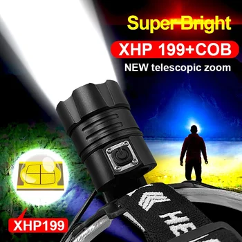 Vysoké Lúmenov XHP199 Výkonné Led Svetlomet XHP160 USB Nabíjateľné Svetlometu 18650 Hlavu, Baterku, Rybárske potreby na Kempovanie Vedúci svetlo