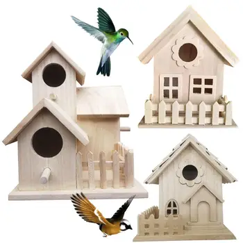 Výzdoba Nádherná Tvorivé Drevené Chove Vtákov Dom V Ráme Box Na Stenu Papagáj Klietky Domov Záhrada Dvore Balkón Prívesok