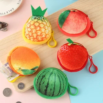 Všetky druhy ovocia peňaženky dievčatko kabelku Apple melón, jahody peňaženky kľúč USB reťazca peniaze, mince taška prázdninový darček