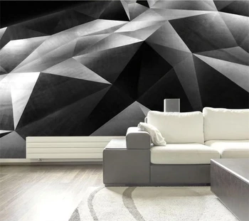 wellyu Vlastné veľké steny maliar s black pevné geometrické textúra kovu obývacia izba gauč pozadia, tapeta na stenu