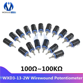 WXD3-13-2W Drôtové Potenciometer Odpor Ohm 10 Zmení Lineárne Otočný Potenciometer 5% +5% -5% Diy Elektronické