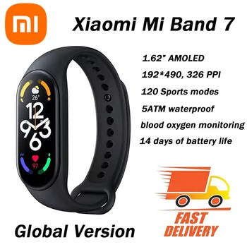 Xiao Mi Band 7 Inteligentný Náramok 6 Farieb AMOLED Displej Miband 7 Kyslíka v Krvi, Fitness Traker Bluetooth Nepremokavé Smart Band