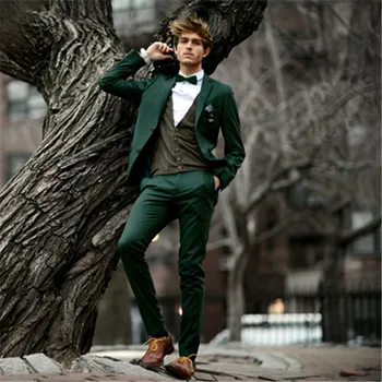 Zelené Pánske oblek, Sako Homens sako pánske Terno Slim Fit Sako Masculino Muži Obleky, Kostýmy Homme Mariage 2023 (bunda+nohavice)