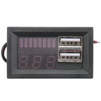 Červená Led Digitálny Displej Voltmeter Mini Napätie Volt na Meter Tester Panel pre Dc 12V Autá, Motocykle, Vozidlá Usb 5V2a Výstup 1