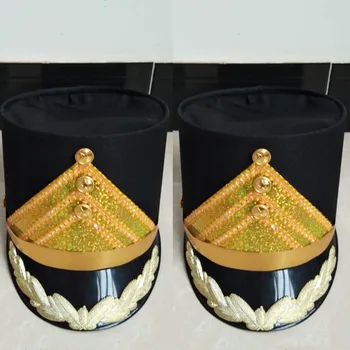 čierne vojenské cosplay čiapky pre dospelých a deti v ŠKOLE Bubon Tímu top klobúky hotel čašník pokrývku hlavy