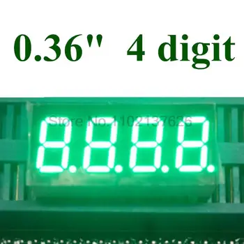 Čistý zelený 0.36 palcový 4 Miestny 7 Segmentový digital Light LED Číselné Digitálny Displej,Spoločná Katóda 0.36