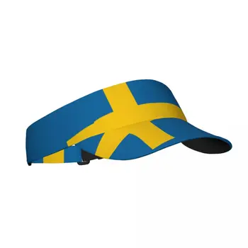 Športové Slnečné Spp Nastaviteľné Tienidlo UV Ochranu Top Prázdne Tenis Golf Beží opaľovací Krém Klobúk pod Vlajkou Švédska