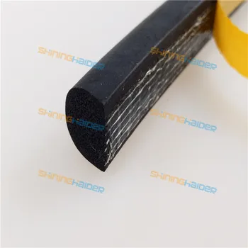 Šírka 9-18 mm čierna samolepiace polkruhu EPDM foaming tesniace pásky samolepiace D typ foaming tesniaci pás